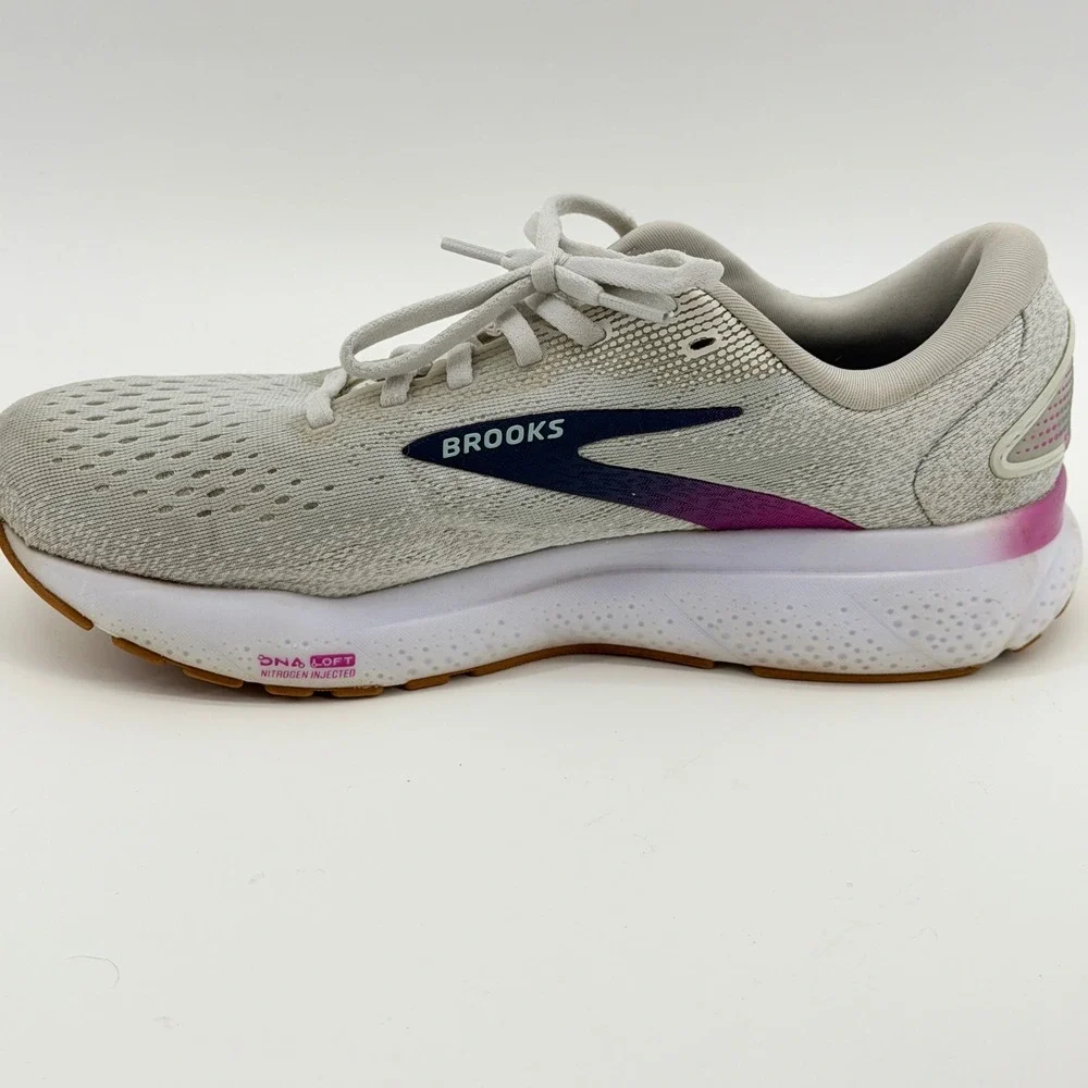 Brooks Ghost 16 Womens Running Shoes Gray Purple Teal Wide D 1204071D175 Size 9